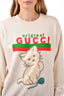 Gucci Cream Kitten Embroidered Sweater Size S