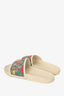 Gucci Cream Leather Guccisima Floral Slides Size 38 (As Is)