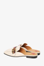 Gucci Cream Leather Peyton Double GG Flat Slide Mules Size 37