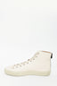 Gucci Cream Leather Tiger Embroidered High Top Sneaker Size 6.5