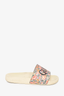 Gucci Cream/Pink Floral Logo 'Liberty' Rubber Slides Size 9 Mens