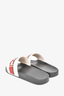 Gucci Cream Rubber Slides with Red/Green Logo Size 8 Mens