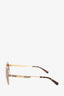 Gucci Gold Frame Aviator Gradient Sunglasses