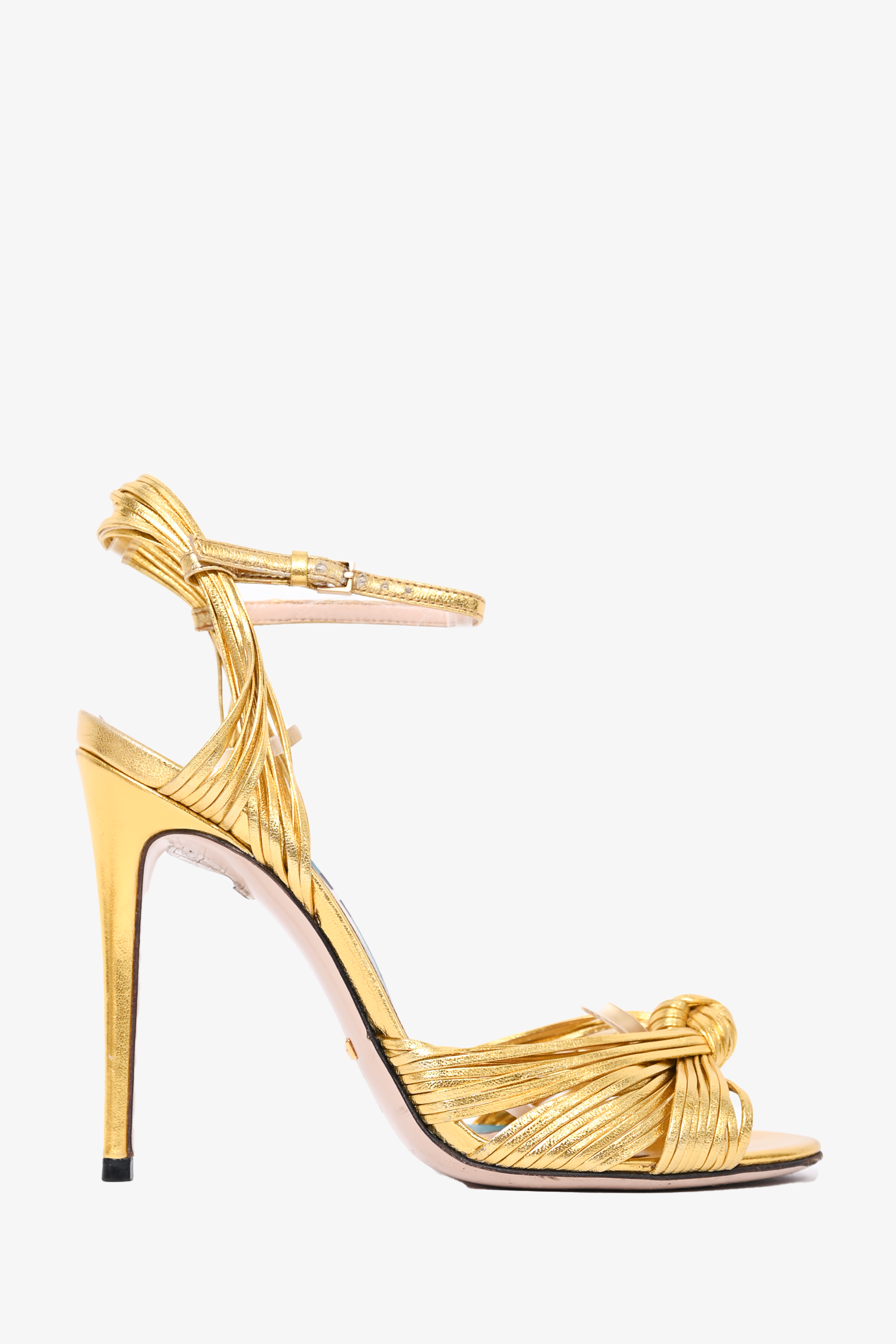 Gucci gold heeled sales sandals