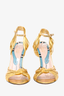 Gucci Gold Leather Strappy Heeled Sandals Size 36.5
