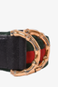 Gucci Green/Red Canvas 'Web Bamboo' Belt with Gold Hardware Size 32/80