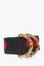 Gucci Green/Red Canvas 'Web Bamboo' Belt with Gold Hardware Size 32/80