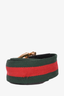 Gucci Green/Red Canvas 'Web Bamboo' Belt with Gold Hardware Size 32/80