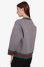 Gucci Grey Cotton 'L'Aveugle Par Amour' Crystal Detail Sweater Size 42