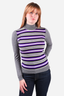Gucci Grey/Purple Cashmere Turtleneck Sweater Size S