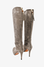 Gucci Grey Suede Platform Heeled Boots Size 36