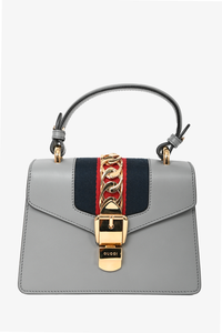 Gucci Grey/Web Leather Sylvie with 2 Straps Crossbody Bag