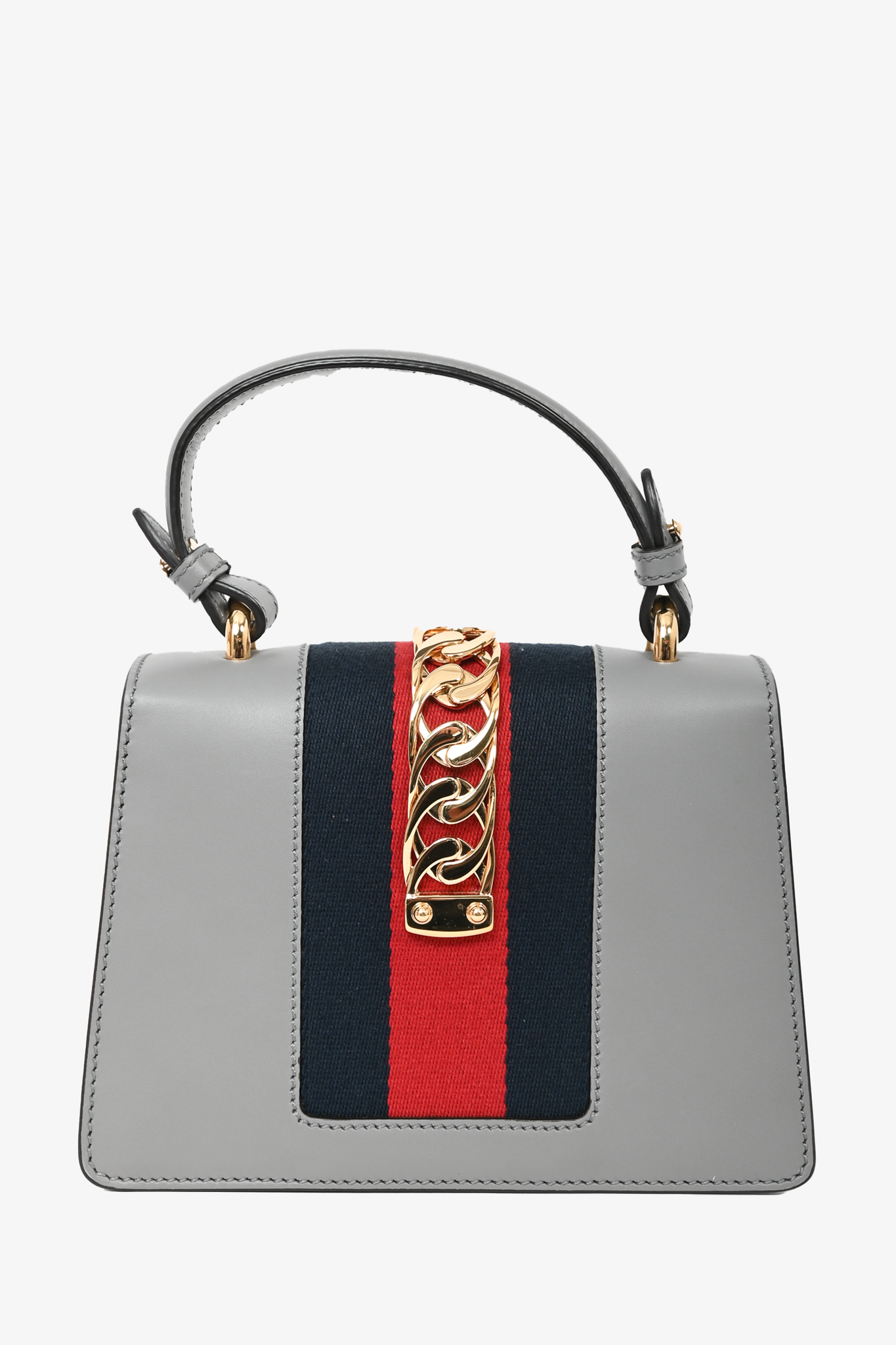 Gucci Grey/Web Leather Sylvie with 2 Straps Crossbody Bag