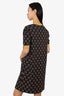 Gucci Navy Blue/Gold GG Knit Shift Dress Size L