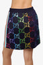 Gucci Navy Sequin GG Skirt Size Small