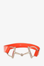 Gucci Orange Patent Horsebit Belt Size 34