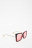 Gucci Pink Lens Red/Black Square Framed Sunglasses