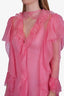 Gucci Pink Sheer Ruffle Gown with Slip Size 42