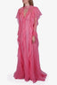 Gucci Pink Sheer Ruffle Gown with Slip Size 42