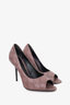 Gucci Purple GG Embossed Peep Toe Heels Size 39