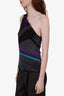 Gucci Purple/Multicolor Striped Giltter One Shoulder Top Size M