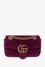 Gucci Purple Velvet Mini 'Marmont' Shoulder Bag