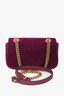 Gucci Purple Velvet Mini 'Marmont' Shoulder Bag