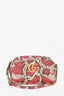 Gucci Red/Beige Python Marmont Shoulder Bag