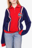 Gucci Red/Blue Retro Loose Cotton Fleece Collar Sweater Shirt Size S