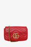 Gucci Red Chevron Leather Super Mini Marmont Crossbody