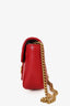 Gucci Red Chevron Leather Super Mini Marmont Crossbody
