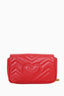 Gucci Red Chevron Leather Super Mini Marmont Crossbody