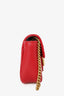 Gucci Red Chevron Leather Super Mini Marmont Crossbody
