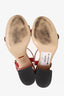 Gucci Red Leather Marmont Block Heel Ankle Strap Sandals Size 36.5