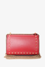 Gucci Red Leather Small Pearly Padlock Chain Bag