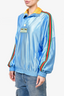 Gucci Shiny Blue Logo Technical Jersey Polo L/S Top sz S Mens w/ Tags