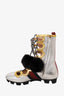 Gucci Silver/Gold Metallic Titan Gladiator High Top Sneaker size 36