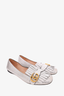Gucci Silver Leather GG Marmont Fringe Flats Size 39