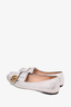 Gucci Silver Leather GG Marmont Fringe Flats Size 39