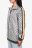 Gucci Silver Sparkling GG Laminate Jersey Track JacketSize S Mens (As Is)