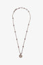 Gucci Sterling Silver Beaded GG Pendant Necklace