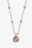 Gucci Sterling Silver Beaded GG Pendant Necklace