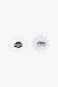 Gucci Sterling Silver GG + Blue Topaz Flower Stud Earrings