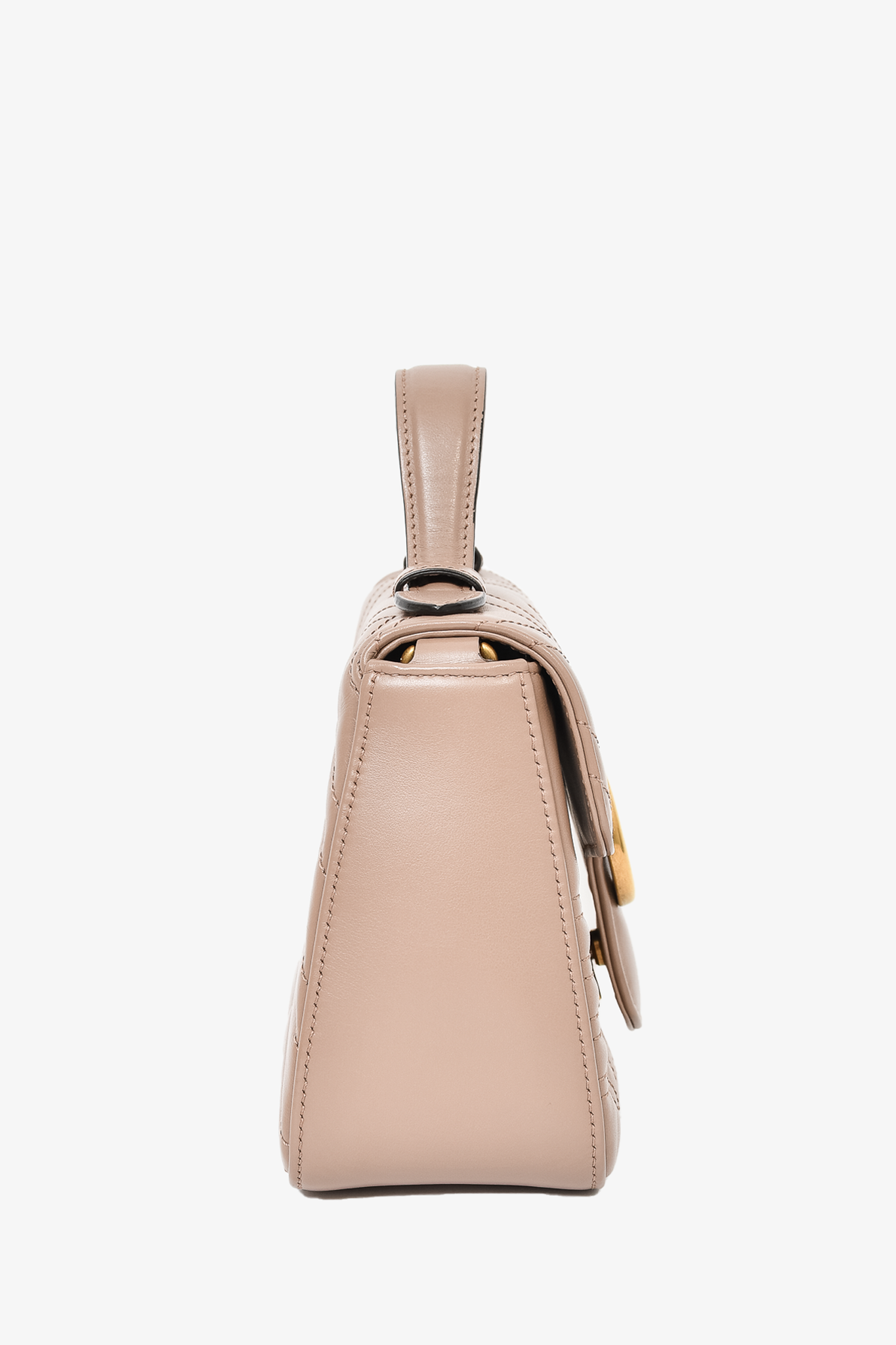 Gucci Taupe Leather Marmont Mini Top Handle
