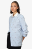 Gucci White/Blue Striped Bee Long-Sleeve Shirt Size 41