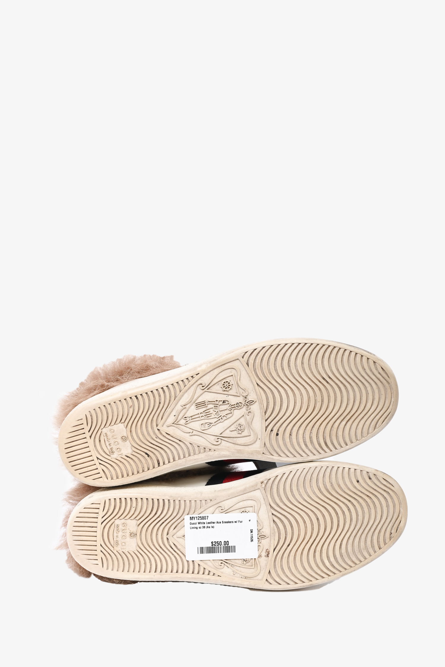 Gucci White Leather Ace Sneakers With Fur Lining Size 36.5 Mine Yours