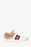 Gucci White Leather Ace Sneakers With Fur Lining Size 36.5