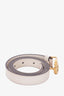 Gucci White Leather Gold GG Marmont Belt Size 80