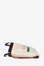 Gucci White Leather Logo Small Drawstring Backpack