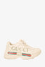 Gucci White Leather Rhyton Logo Sneaker Size 37